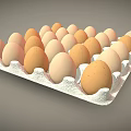 Fresh Chicken Eggs In White Carton With Brown And Cream Colored Shells