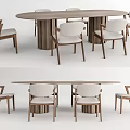 Nordic Dining Table and Chair Combination Dining Table and Chair 3d model