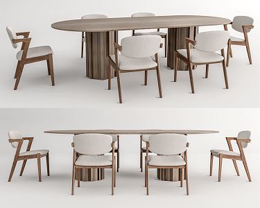 Nordic Dining Table and Chair Combination Dining Table and Chair 3d model