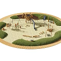 Log Playground Wild Fun Rides Wooden Unpowered Amusement Game Net Bridge 3d model