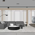 Modern sofa coffee table combination 3d model