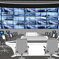 modern monitoring room monitoring center 3d model