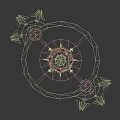 Advanced Floating Circular Sci-Fi Structure With Blue Elements Over Desert Mountains
