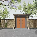 new chinese style gate 3d model