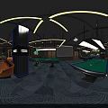 Modern Billiard Room Interior Design With Pool Table Lighting Seating And Plants