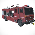 Highly Functional Red Fire Truck With Emergency Lights Ladder And Rescue Equipment
