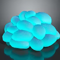 Glowing Blue Aquatic Animal Jellyfish Cluster With Shiny Surface And Dark Background Reflection 3d model