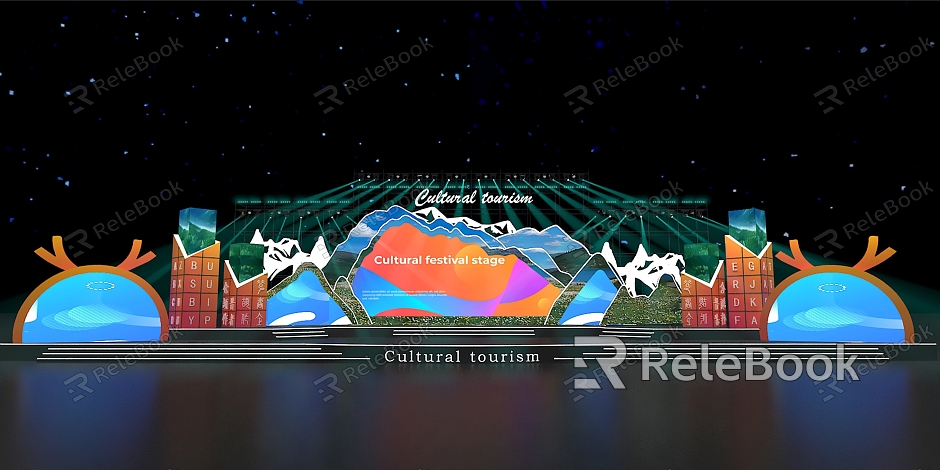 Cultural Festival Stage Art Festival Stage Activity Stage model