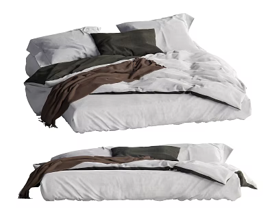 Quiet double bed mattress bedding 3d model Quiet double bed mattress bedding 3d model