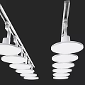 White Circular Track Lights Ceiling Mounted Lighting Fixture With Multiple Lamps 3d model