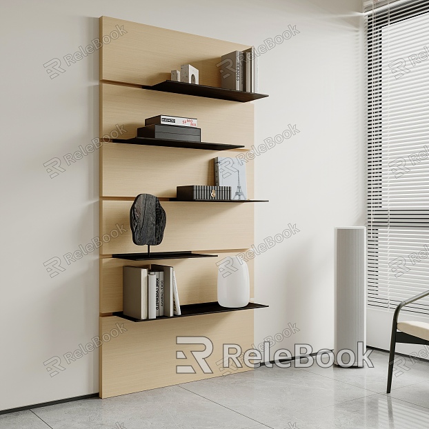 Modern Bookshelf Solid Wood Bookshelf model