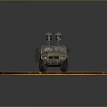 Camouflage Military Off Road Vehicle With Twin Missile Launchers On Roof