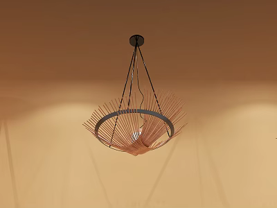 Modern Artistic Chandelier Interior Design With Circular Frame And Radial Elements 3d model