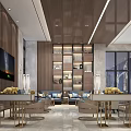 Modern Hall Hotel Lobby Front Desk Reception Hall Elevator Hall 3d model