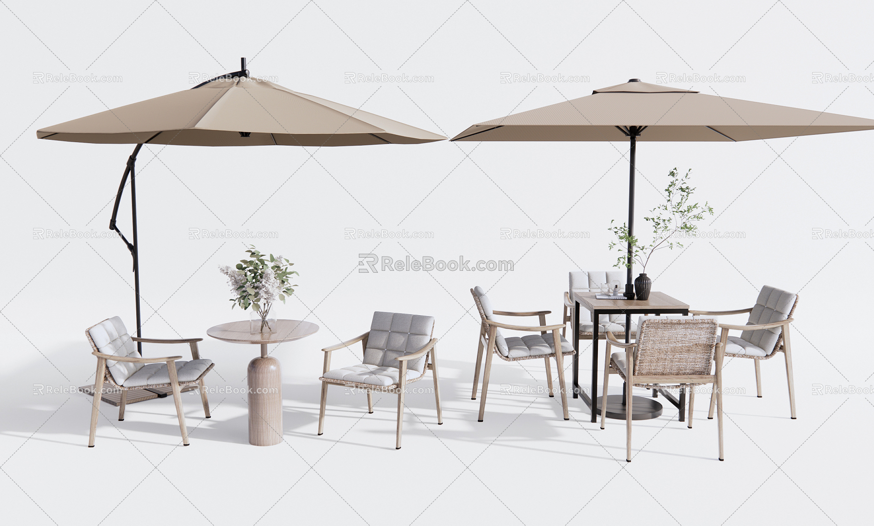 Modern Outdoor Table and Chair Outdoor Leisure Table and Chair 3d model