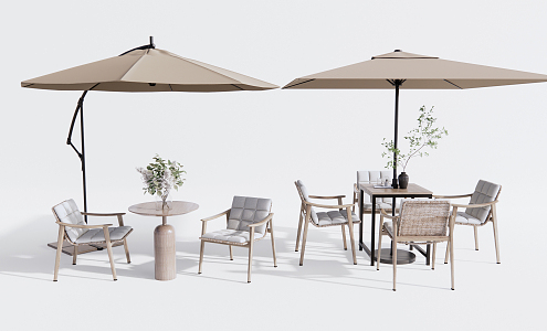 Modern Outdoor Table and Chair Outdoor Leisure Table and Chair 3d model