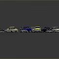 Colorful Toy Cars Collection With Various Models And Different Colors On Gray Background