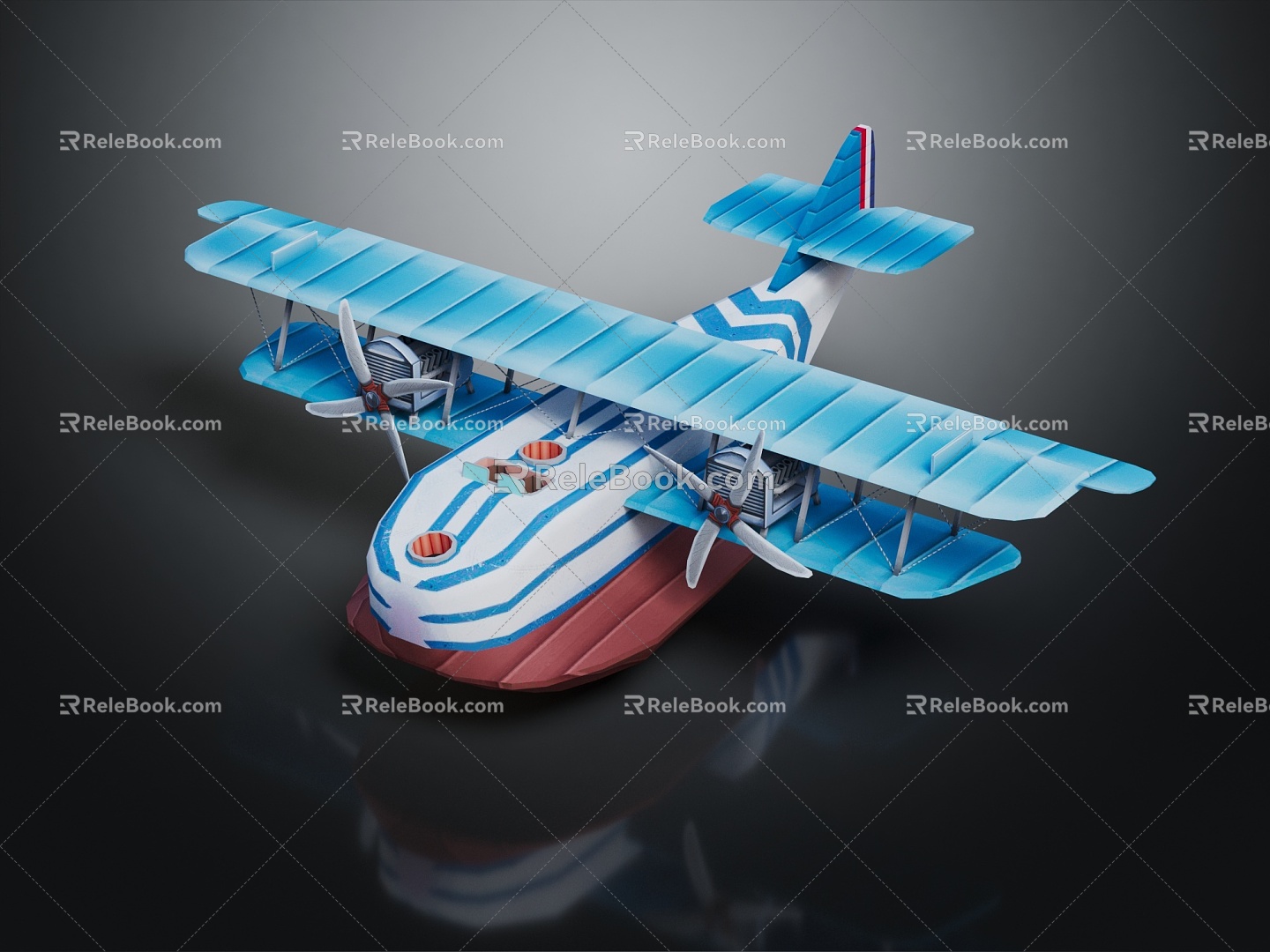 Modern Aircraft Cartoon Aircraft Cartoon Glider Vintage Aircraft 3d model