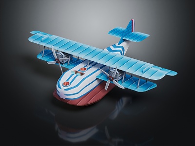 Modern Aircraft Cartoon Aircraft Cartoon Glider Vintage Aircraft 3d model