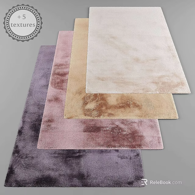 Soft Textured Square Rugs in Multiple Colors for Modern Home Decor 3d model