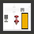 Red Animal Character on Platform with Colored Cubes and Yellow Rectangle 3D Scene