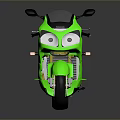 Green Modern Sporty Motorcycle with Sleek Aerodynamic Design and Black Seat