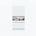Modern White Shoe Cabinet With Marble Panel And Double Door Design For Home Storage