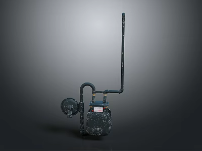 Industrial Electronic Water Pump With Metal Pipes And Control Box 3d model