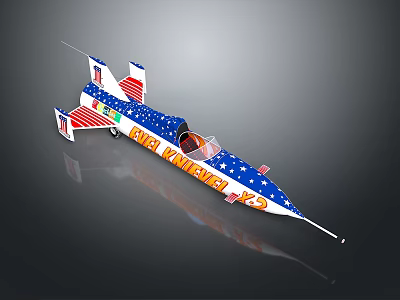 USAF X 15 Experimental Rocket Plane With US Flag Design For Space Exploration 3d model
