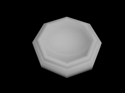 White Octagonal Polyhedron 3D Render With Layered Surface On Black Background 3d model