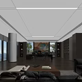 Spacious Modern Executive Office With Warm Wooden Finishes Comfortable Guest Lounge And Bright Panoramic Windows