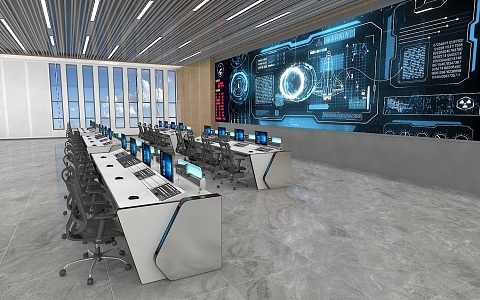 Command Center Intelligent Seating Console Monitoring Hall Command Hall 3d model