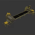 Industrial Conveyor Equipment With Long Black Belt Mechanical Rollers And Granular Material Processing