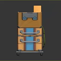 Retro Computer System With Orange Case CRT Monitor And Modular Accessory Case Design
