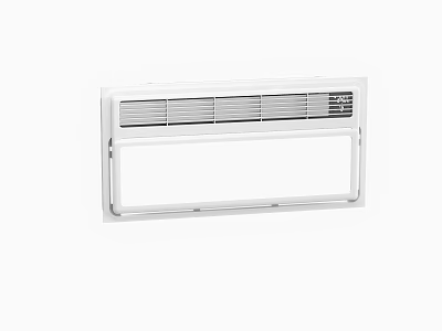 White Built In Ventilation And Lighting Fixture With Grille Panel For Bathroom Use 3d model