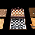 Modern Chess Chinese Chess Go Chess 3d model