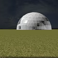 White Dome Guesthouse Featuring Geometric Grid Design In Open Green Grassland
