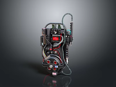 Industrial Mechanical Equipment Featuring Control Panel Buttons Pipes Knobs And Connectors 3d model
