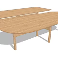 Two Wooden Dining Tables With Minimalist Design And Natural Wood Table Legs