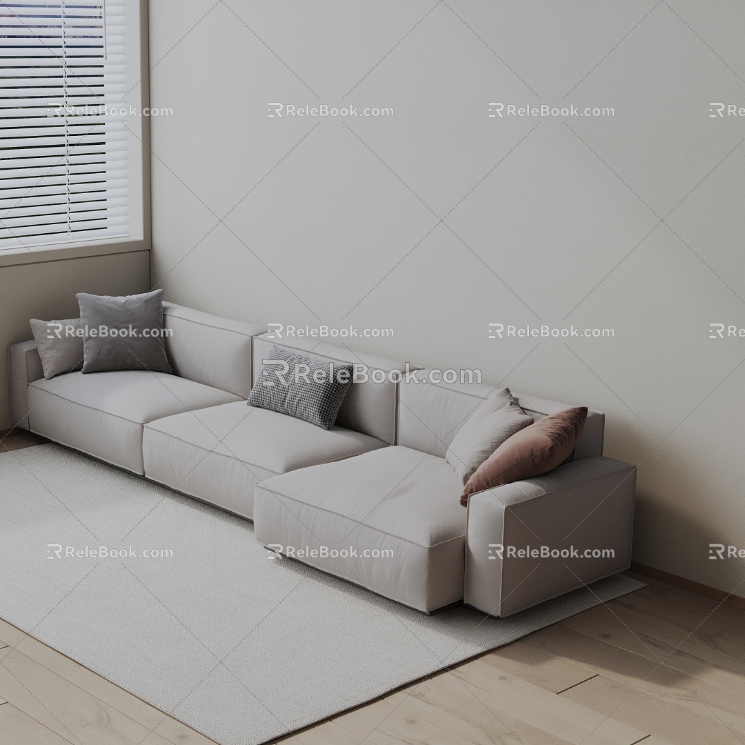 Three-seat sofa 3d model