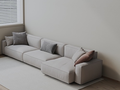 Three-seat sofa 3d model