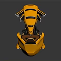 Futuristic Yellow Space Vehicle With Open Cockpit And Astronaut Figure