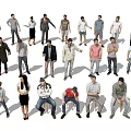 Collection Of People In Various Poses And Different Outfits Character Models