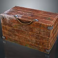 Vintage Wooden Storage Chest With Rope Handle Metal Clasps And Worn Texture