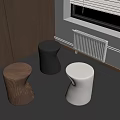 Natural Stump Shaped Stools In Brown Black White For Indoor Decor 3d model