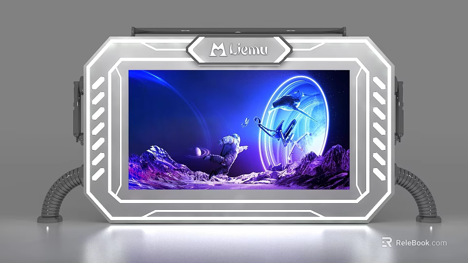 Modern Display Shelves With LED Lighting And Glass Display Surfaces 3d model 