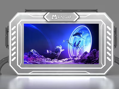 Modern Display Shelves With LED Lighting And Glass Display Surfaces 3d model