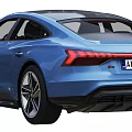 Blue Audi Electric Sedan With Sleek Body Modern Design And LED Headlights