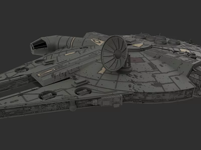 Detailed Sci Fi Starship Design With Large Circular Engine And Surface Details 3d model