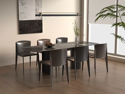 Modern Italian Dining Table and Chair Combination 3d model